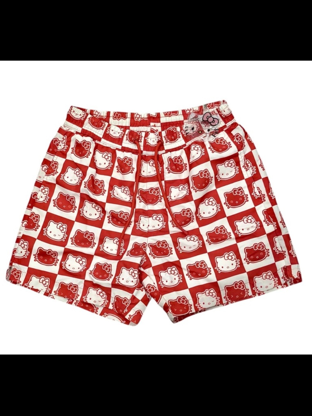 Hello Kitty Red and White Checker Print Kids Shorts